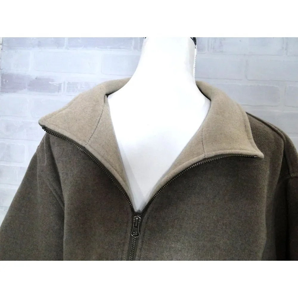 John Rich and Bros Woolrich Men's L Brown Wool Jacket Full Zip‎ Mock Neck